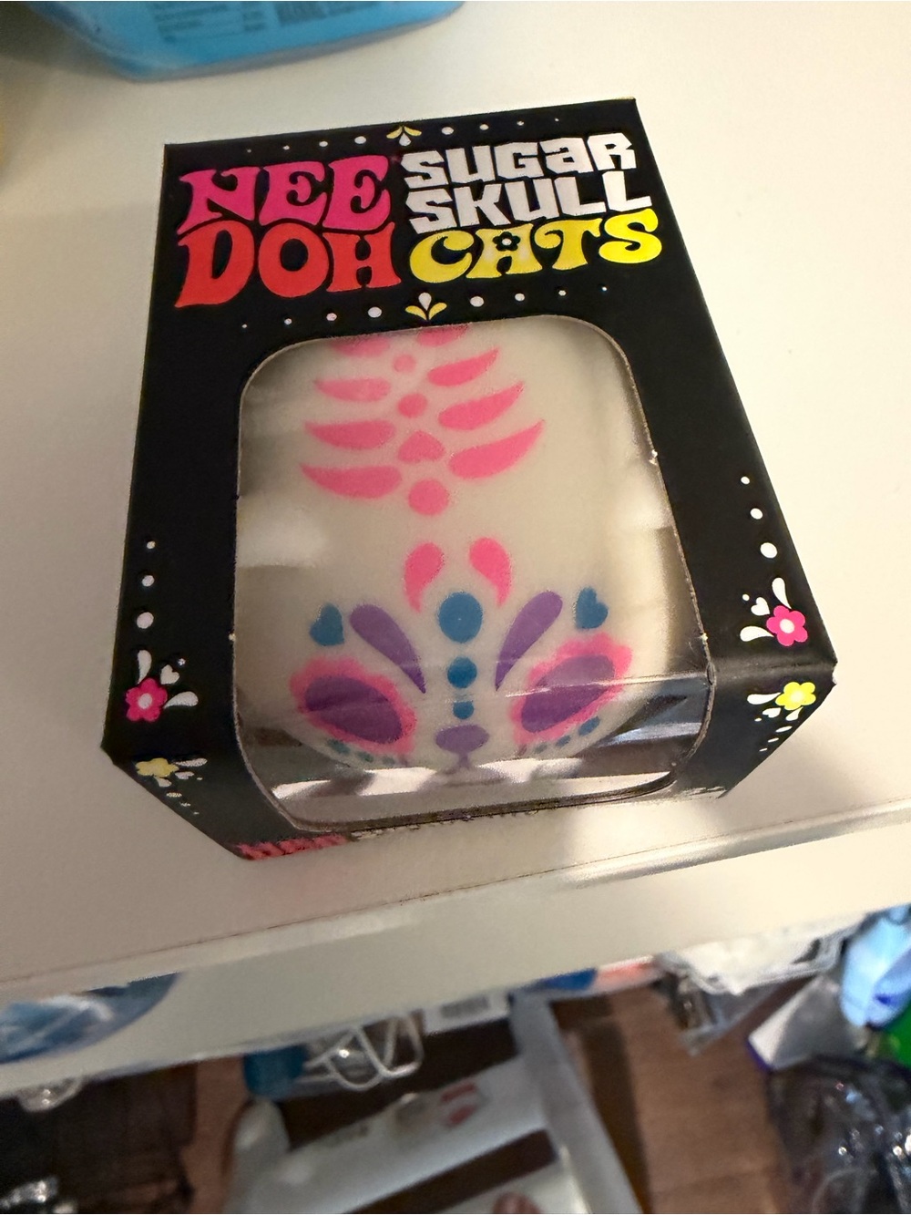 NeeDoh pink Sugar Skull Cat Toy - New and Authentic!